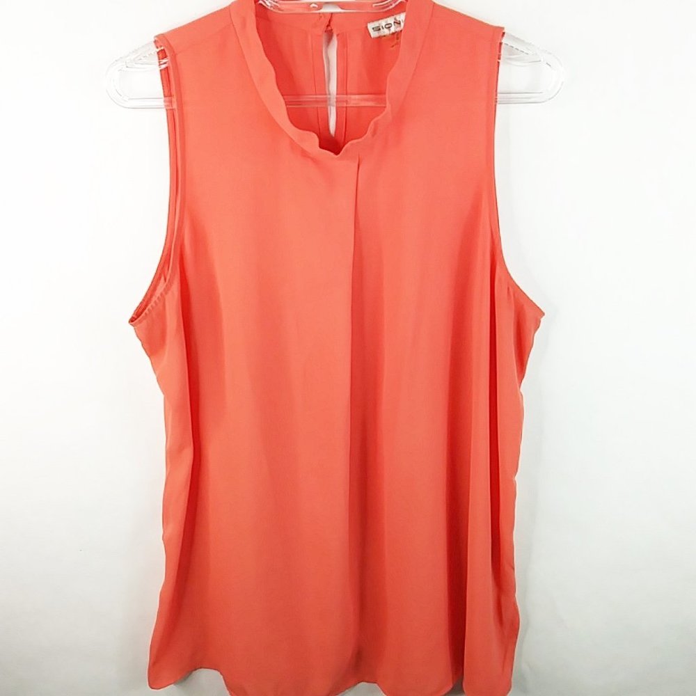 Sioni Sleeveless Coral Blouse